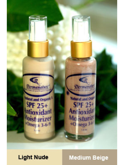 Dermanature Daily Moisturizing SPF 25 with Physical Sunscreens (light nude) Natural Healthy Organic Cosmetics