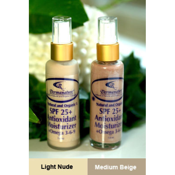 Dermanature Daily Moisturizing SPF 25 with Physical Sunscreens (light nude) Natural Healthy Organic Cosmetics
