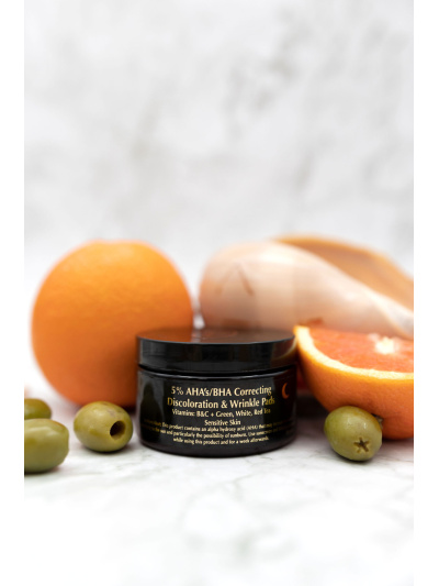 Natural 5% AHAs/BHA Correcting Discoloration & Wrinkles Pads Natural Healthy Organic Cosmetics